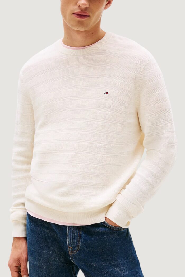 Maglione Tommy Hilfiger stripe structure c n Avorio
