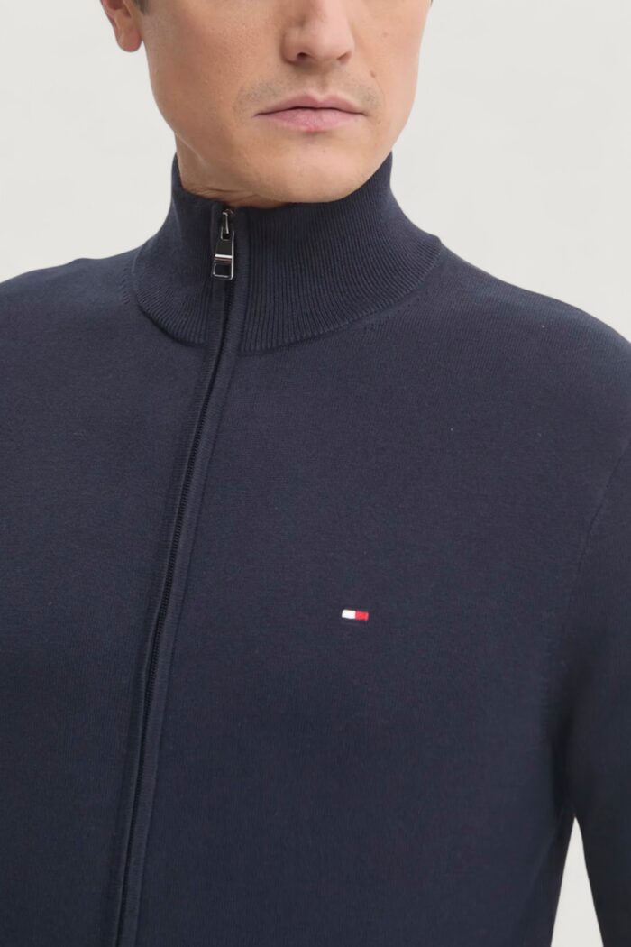 Cardigan Tommy Hilfiger essential cotton zip Blue scuro