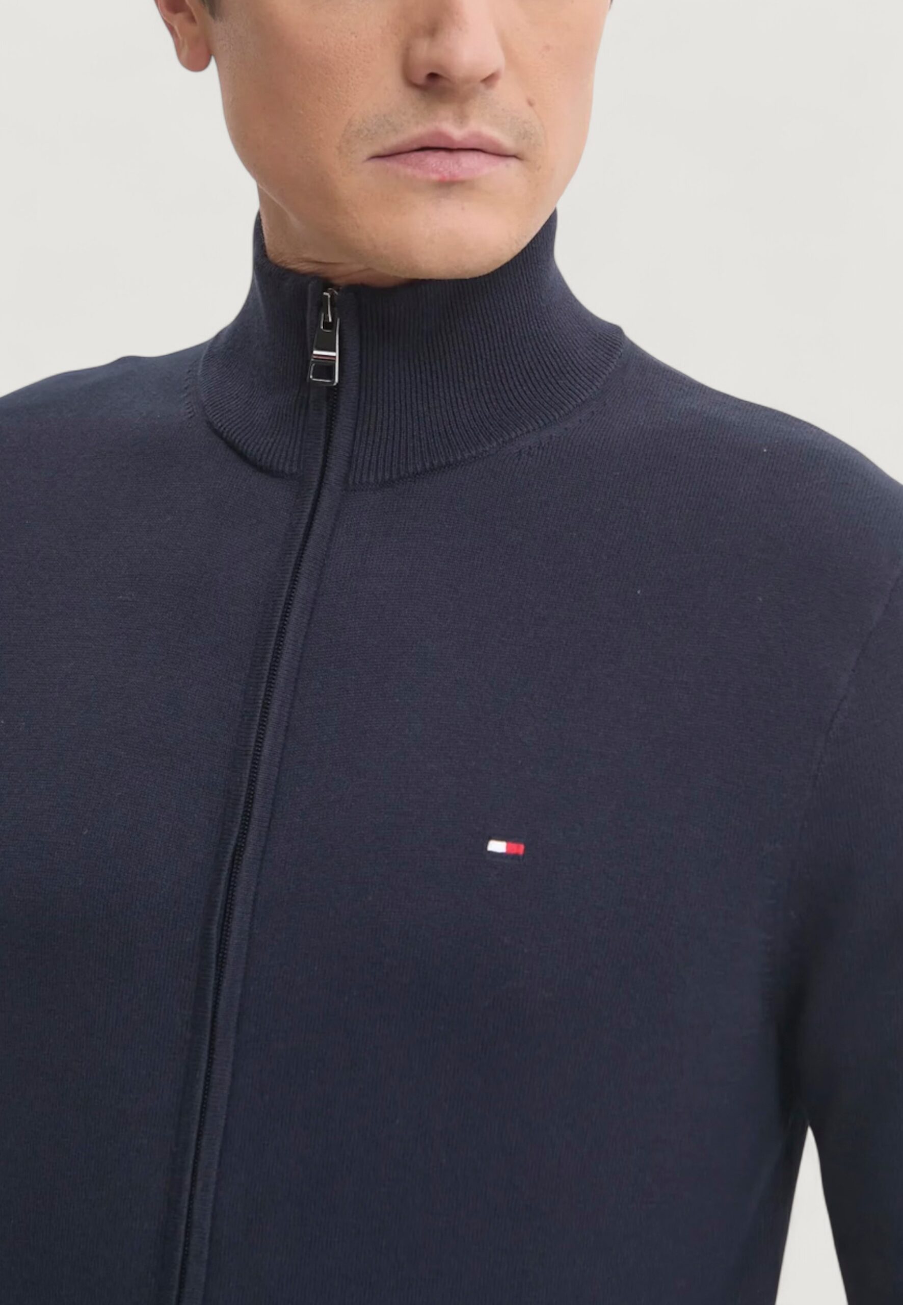 Cardigan Tommy Hilfiger essential cotton zip Blue scuro - Foto 2
