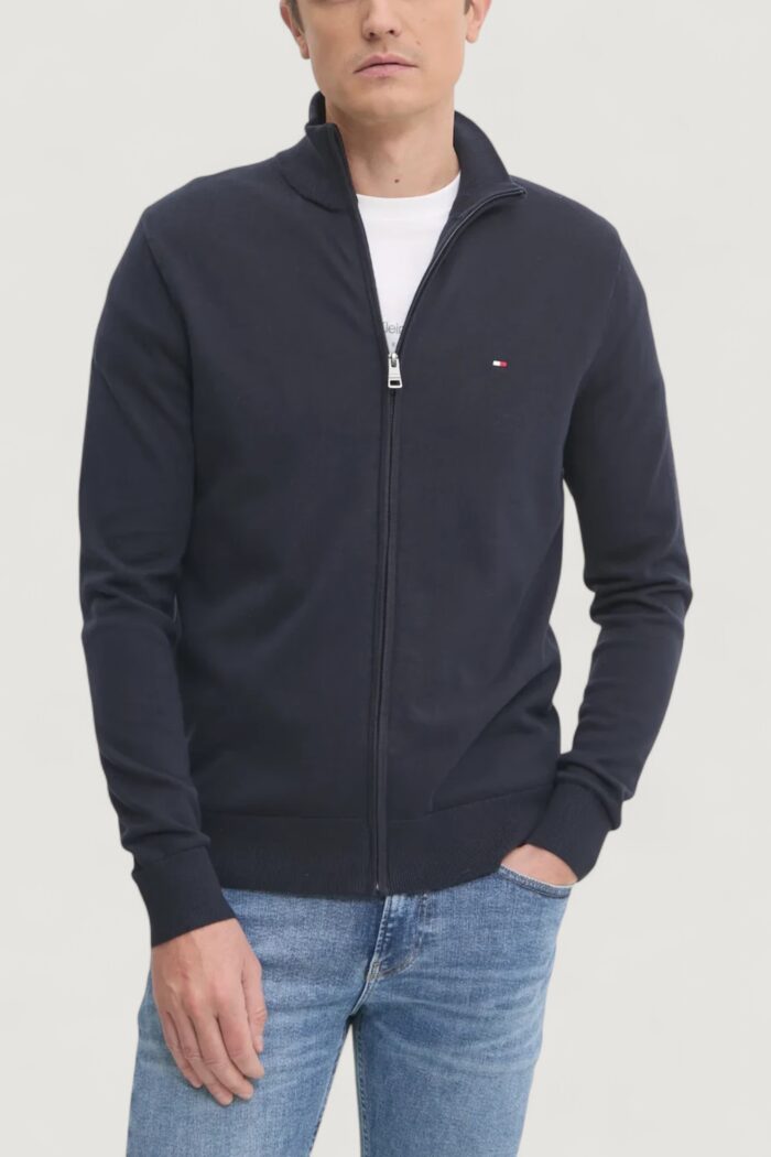 Cardigan Tommy Hilfiger essential cotton zip Blue scuro
