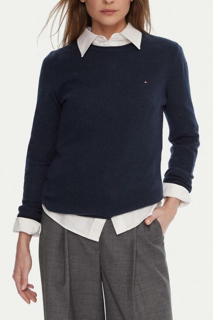 Maglione Tommy Hilfiger soft wool c-nk sweat Blue scuro