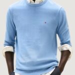 Maglione Tommy Hilfiger essential ssnl cotto Celeste - Foto 1