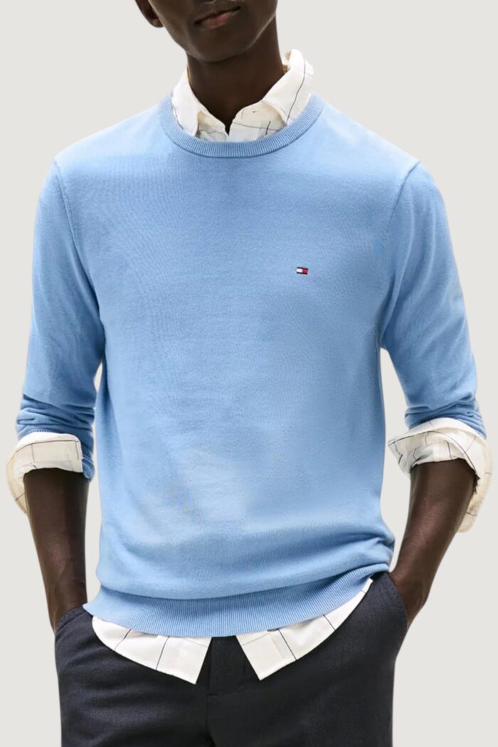 Maglione Tommy Hilfiger essential ssnl cotto Celeste