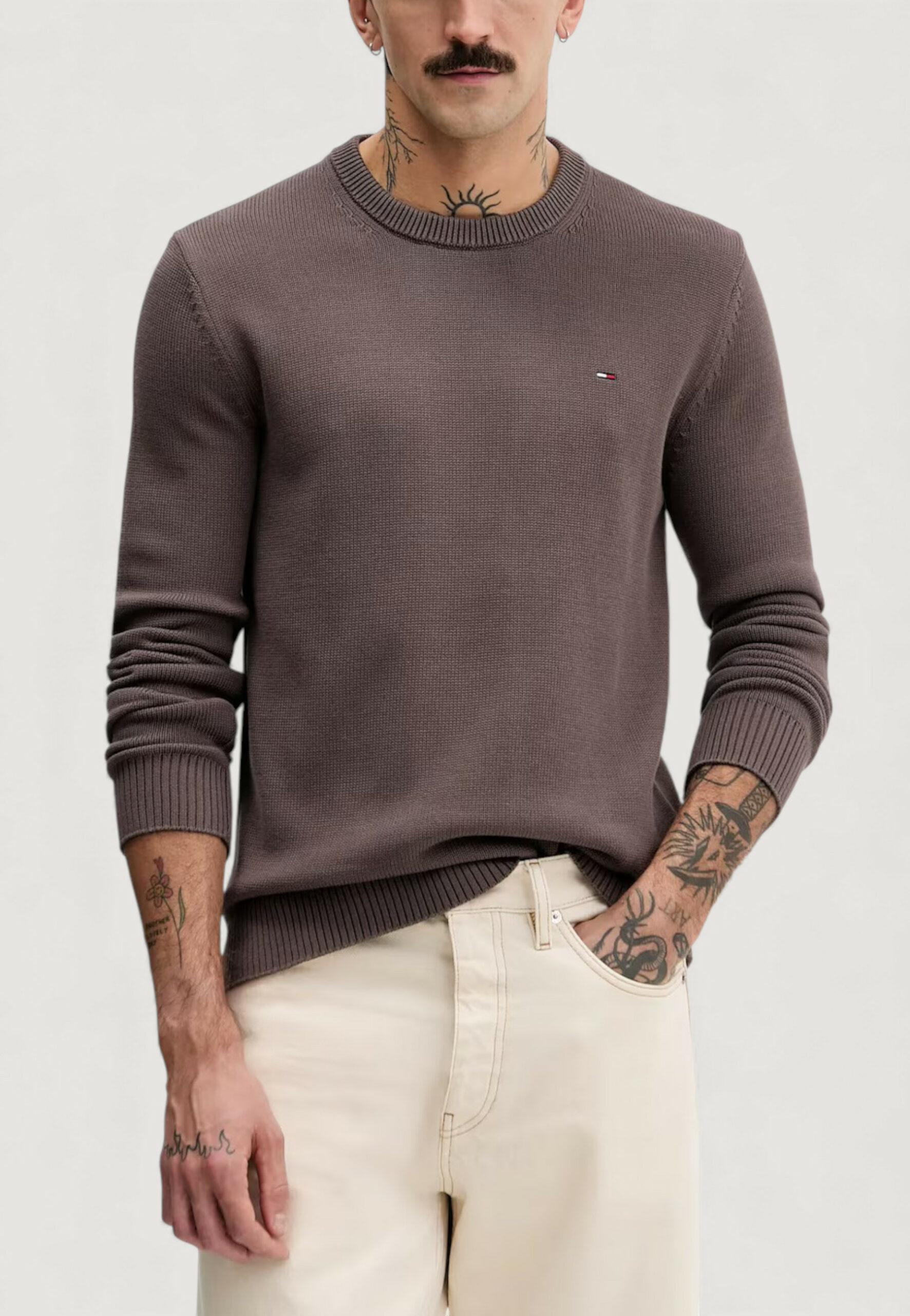 Maglione Tommy Hilfiger Jeans tjm slim ess sweater Cioccolato - Foto 1