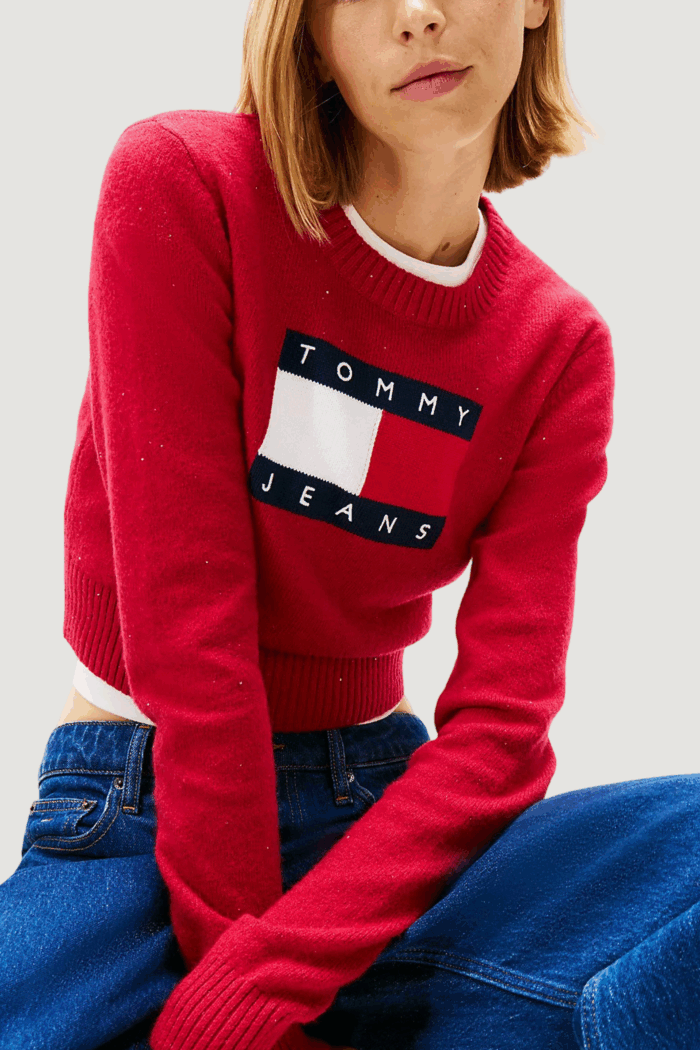 Maglione Tommy Hilfiger Jeans tjw sparkle flag swe Rosso