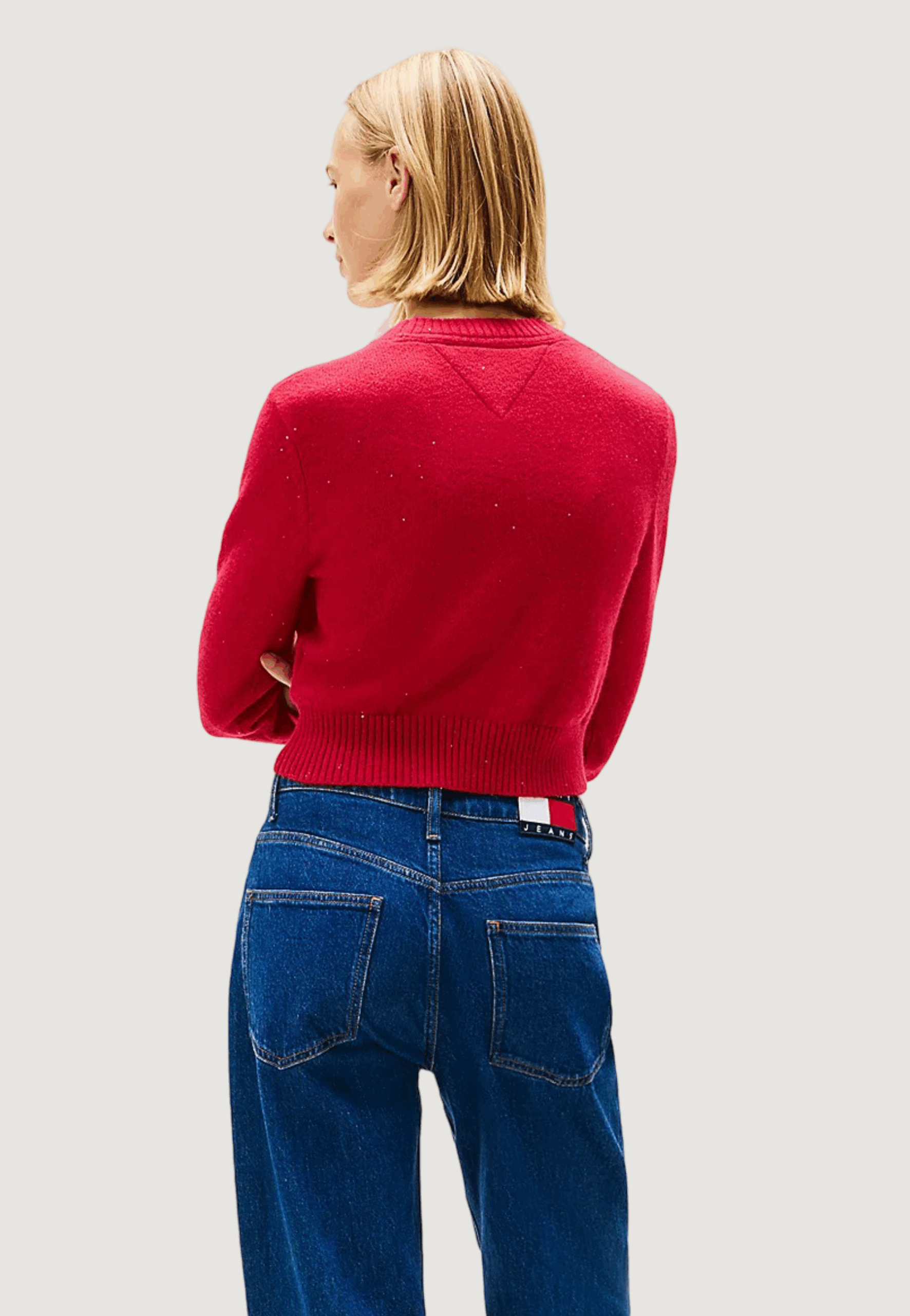 Maglione Tommy Hilfiger Jeans tjw sparkle flag swe Rosso - Foto 4