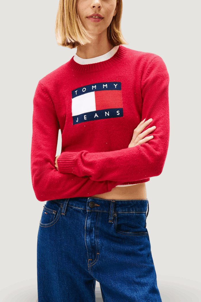 Maglione Tommy Hilfiger Jeans tjw sparkle flag swe Rosso