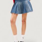 Minigonna Tommy Hilfiger Jeans tommy girl pleated d Indigo - Foto 1