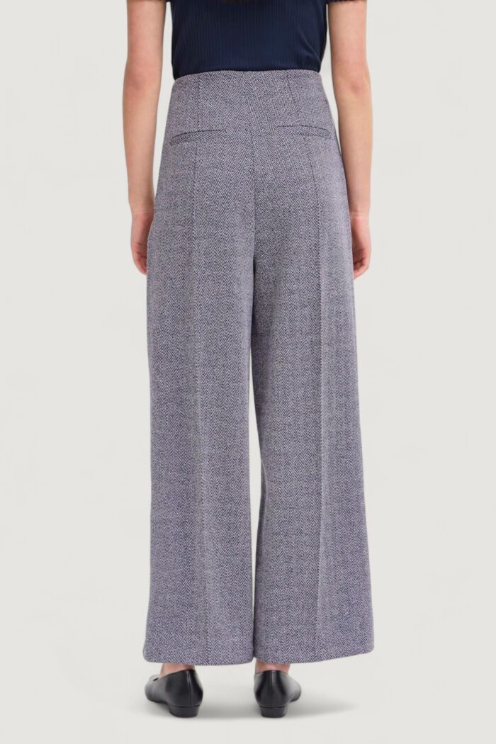 Pantaloni a palazzo ICHI ihkate jacquard Blu