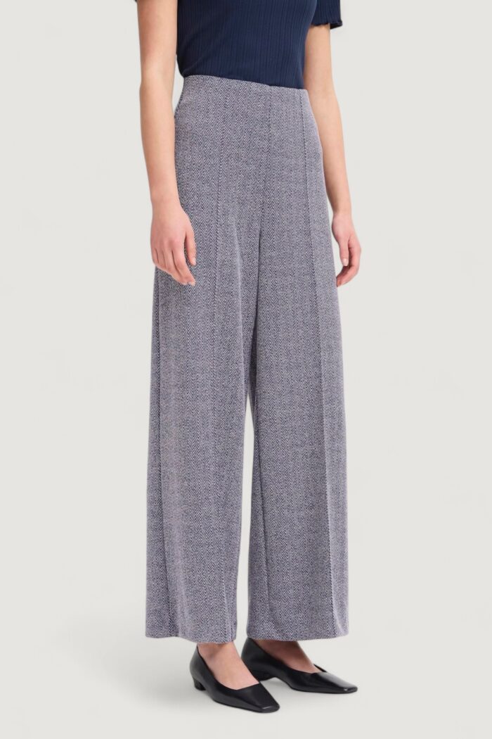 Pantaloni a palazzo ICHI ihkate jacquard Blu