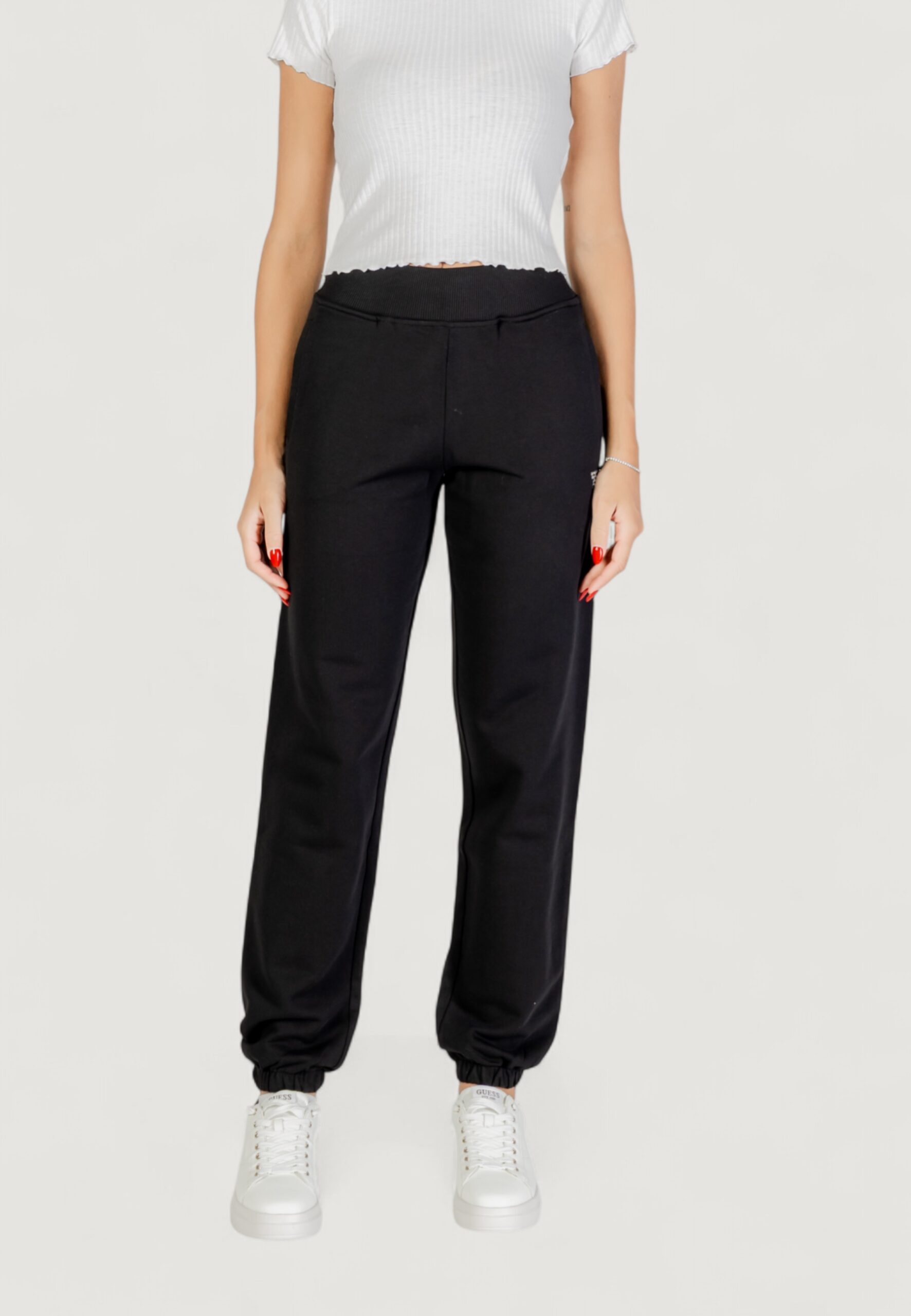 Pantaloni sportivi Guess Active primula rhinestones jogger Nero - Foto 1