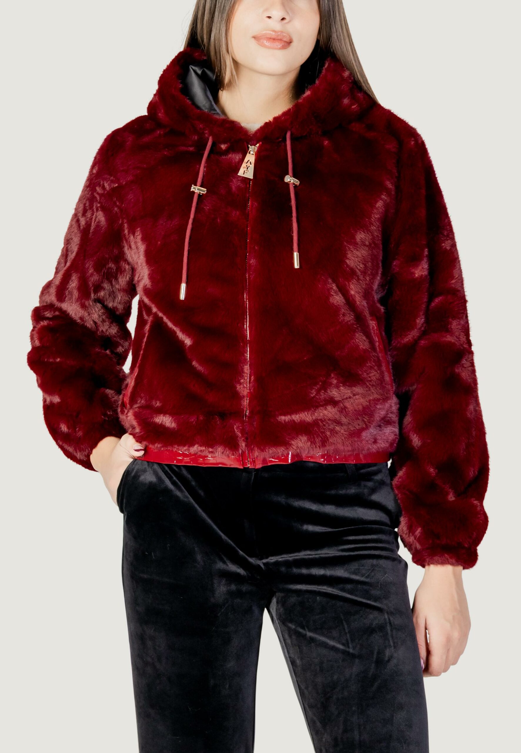 Pelliccia ecologica AYFEE bomber fake fur Bordeaux - Foto 2