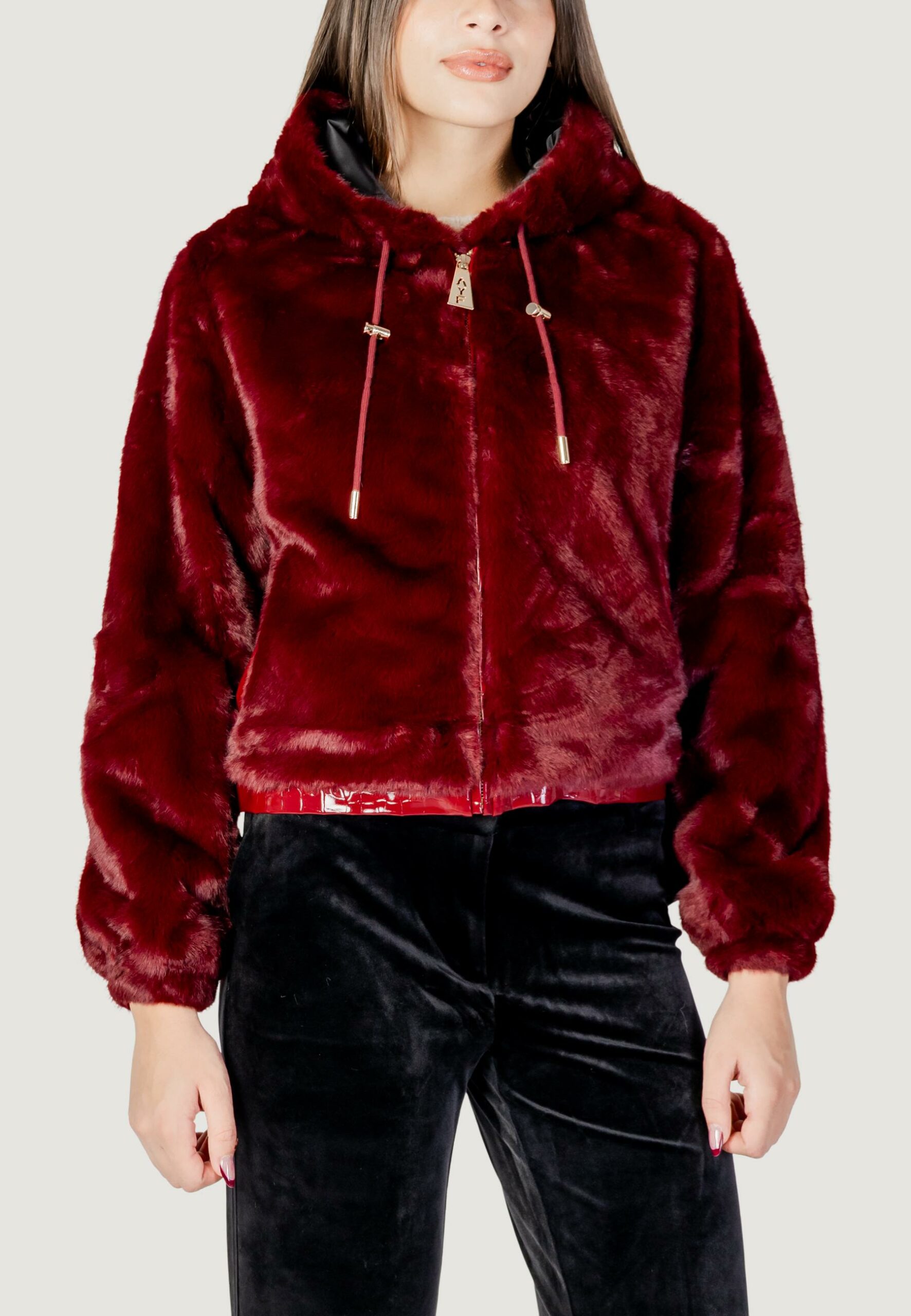 Pelliccia ecologica AYFEE bomber fake fur Bordeaux - Foto 4