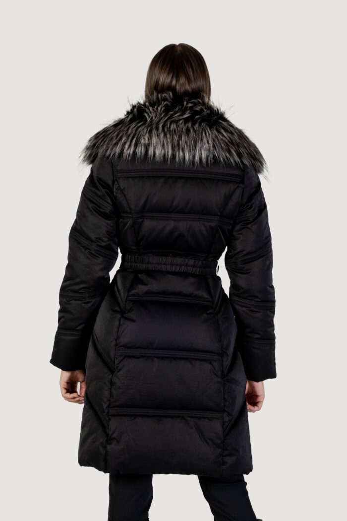 Piumino Guess alienor long belted puffer Nero