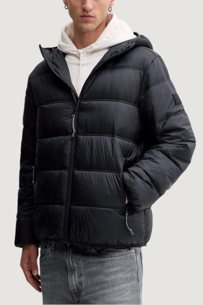 Piumino Tommy Hilfiger Jeans tjm hooded logo puff Nero