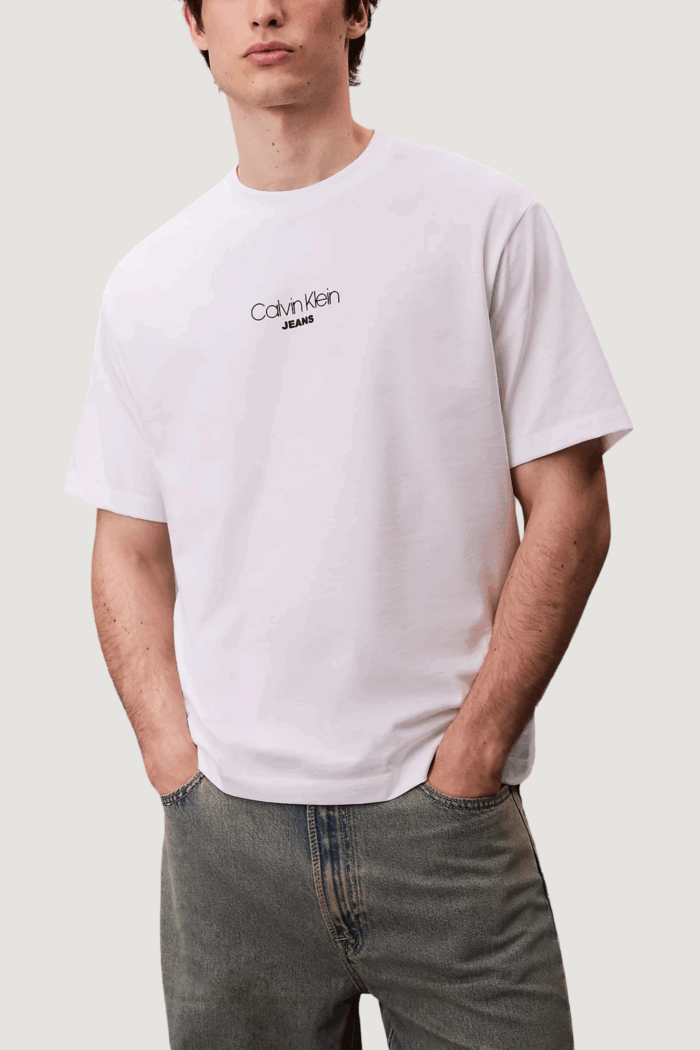 T-shirt Calvin Klein Jeans ss 16s rlxd fit ckj Bianco