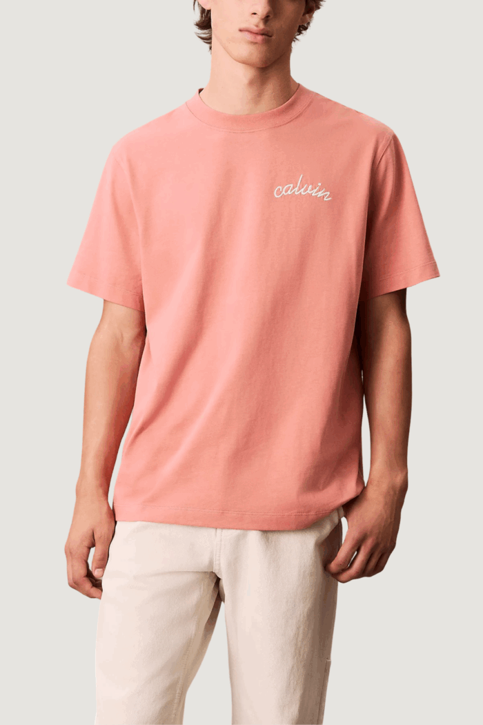 T-shirt Calvin Klein Jeans ss left chest chain Rosa