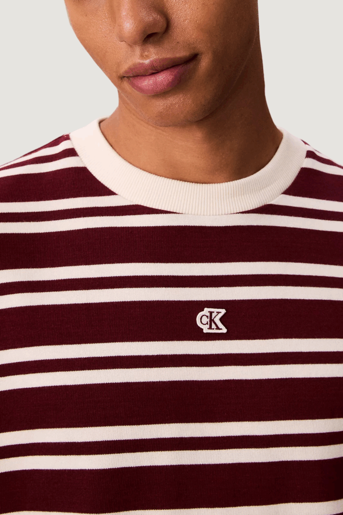 T-shirt Calvin Klein Jeans ss hvywt stripe jers Rosso