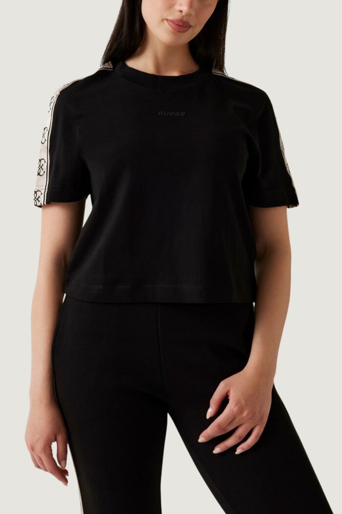 T-shirt Guess Active britney crop tee Nero