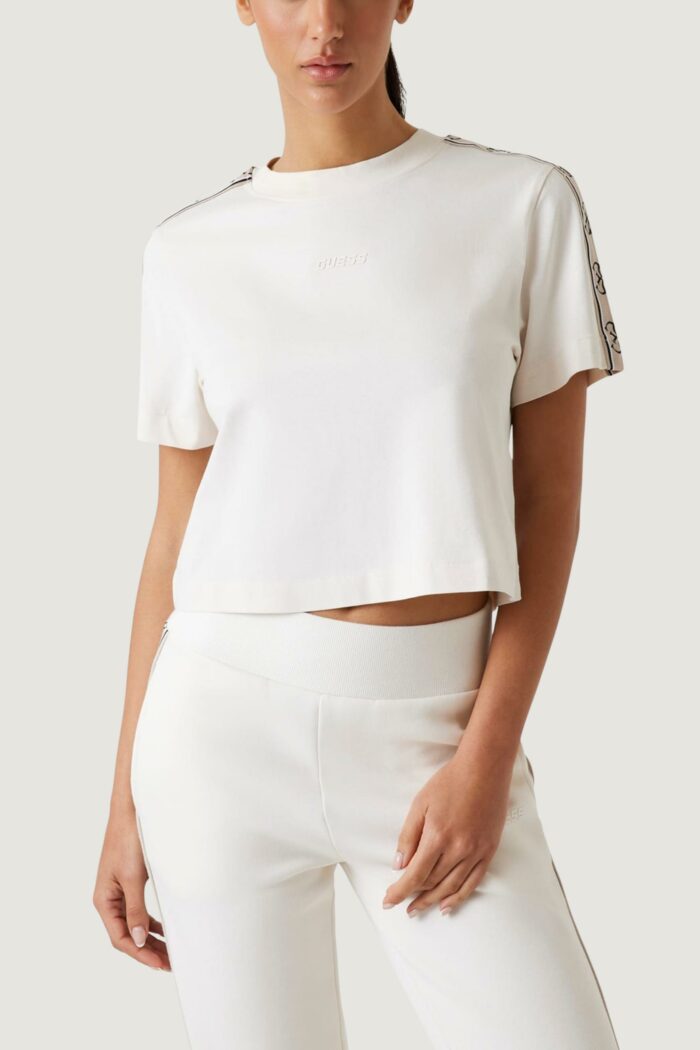 T-shirt Guess Active britney crop tee Panna