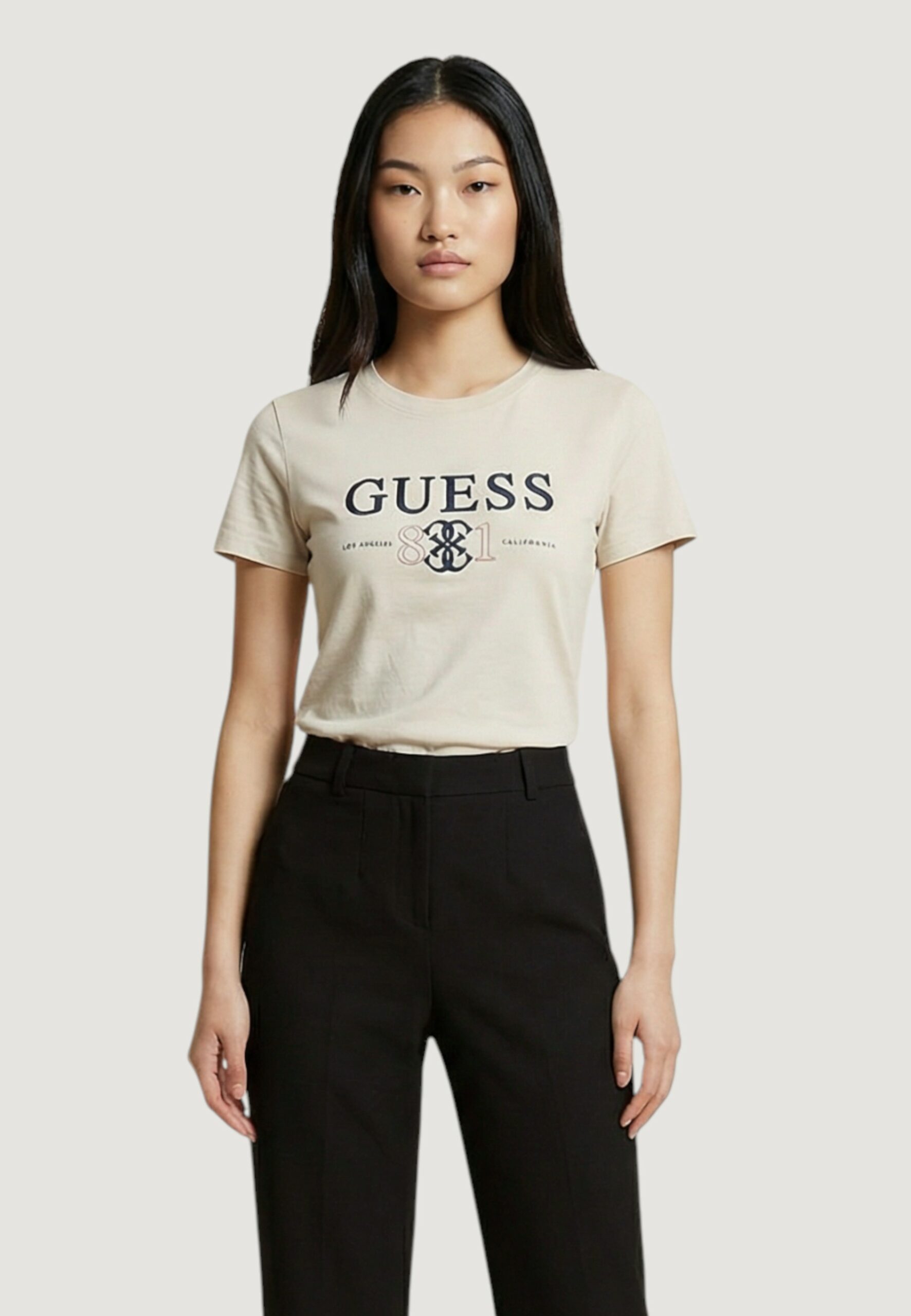 T-shirt Guess steffi cn ss t-shirt Avorio - Foto 1