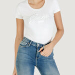 T-shirt Guess cn ss embro script logo tee Bianco - Foto 1