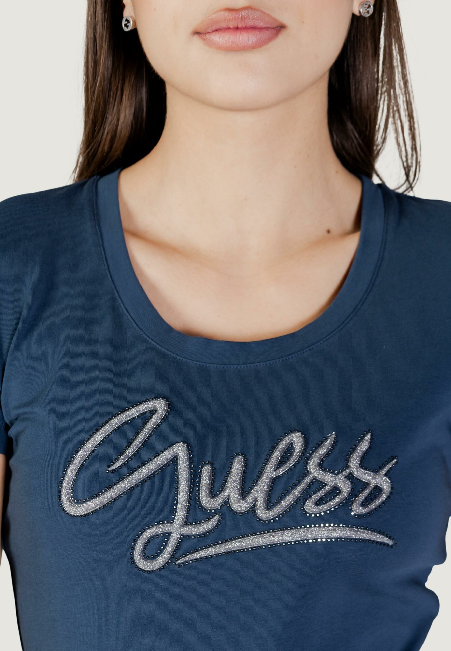 T-shirt Guess ss cn guess script tee Blue scuro - Foto 3