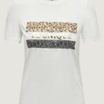 T-shirt Only onltanya life reg s/s leo print top jrs Bianco - Foto 1
