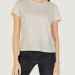 T-shirt Tommy Hilfiger Jeans slim slub c-nk ss Crema - Foto 1