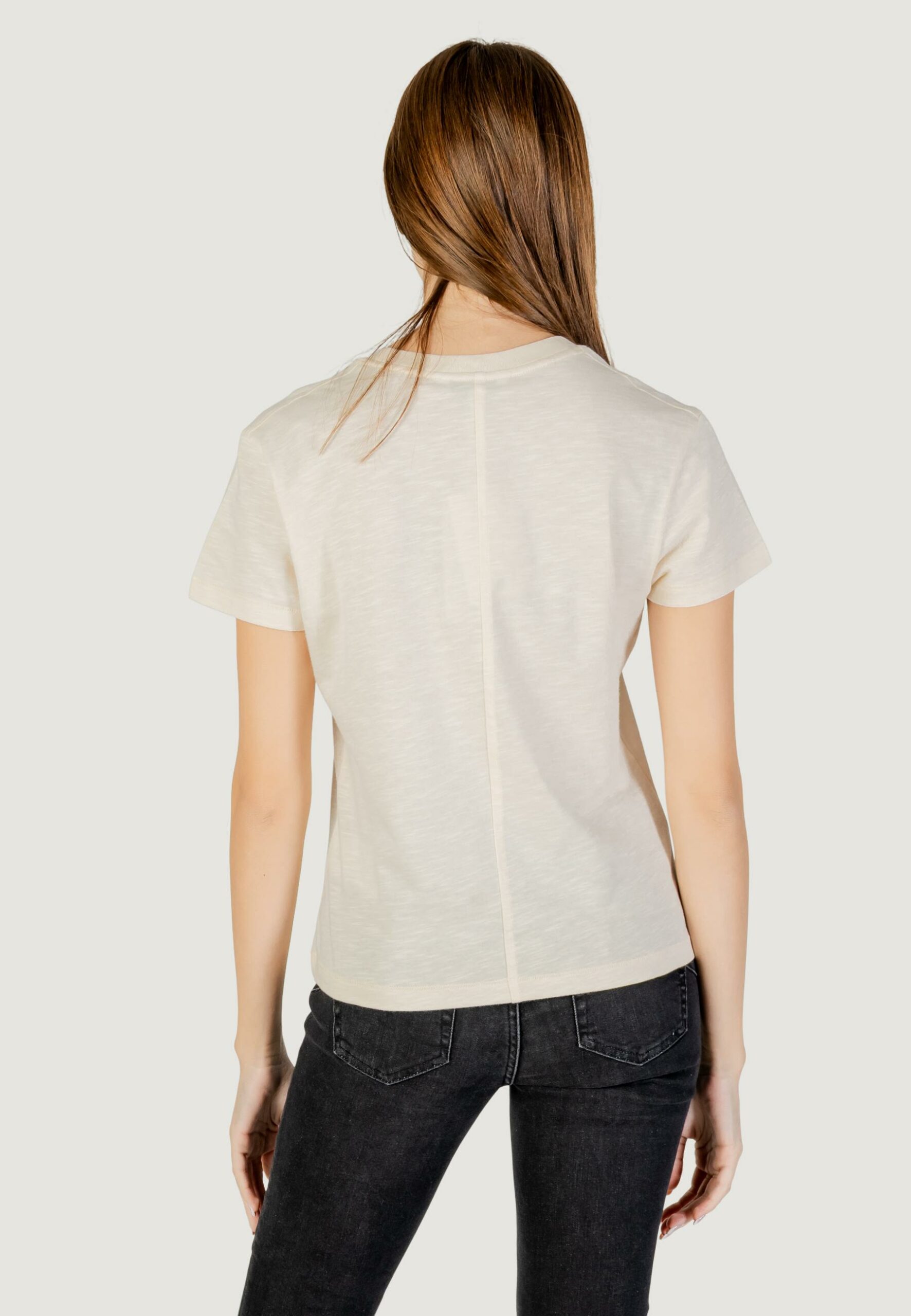 T-shirt Tommy Hilfiger Jeans slim slub c-nk ss Crema - Foto 2