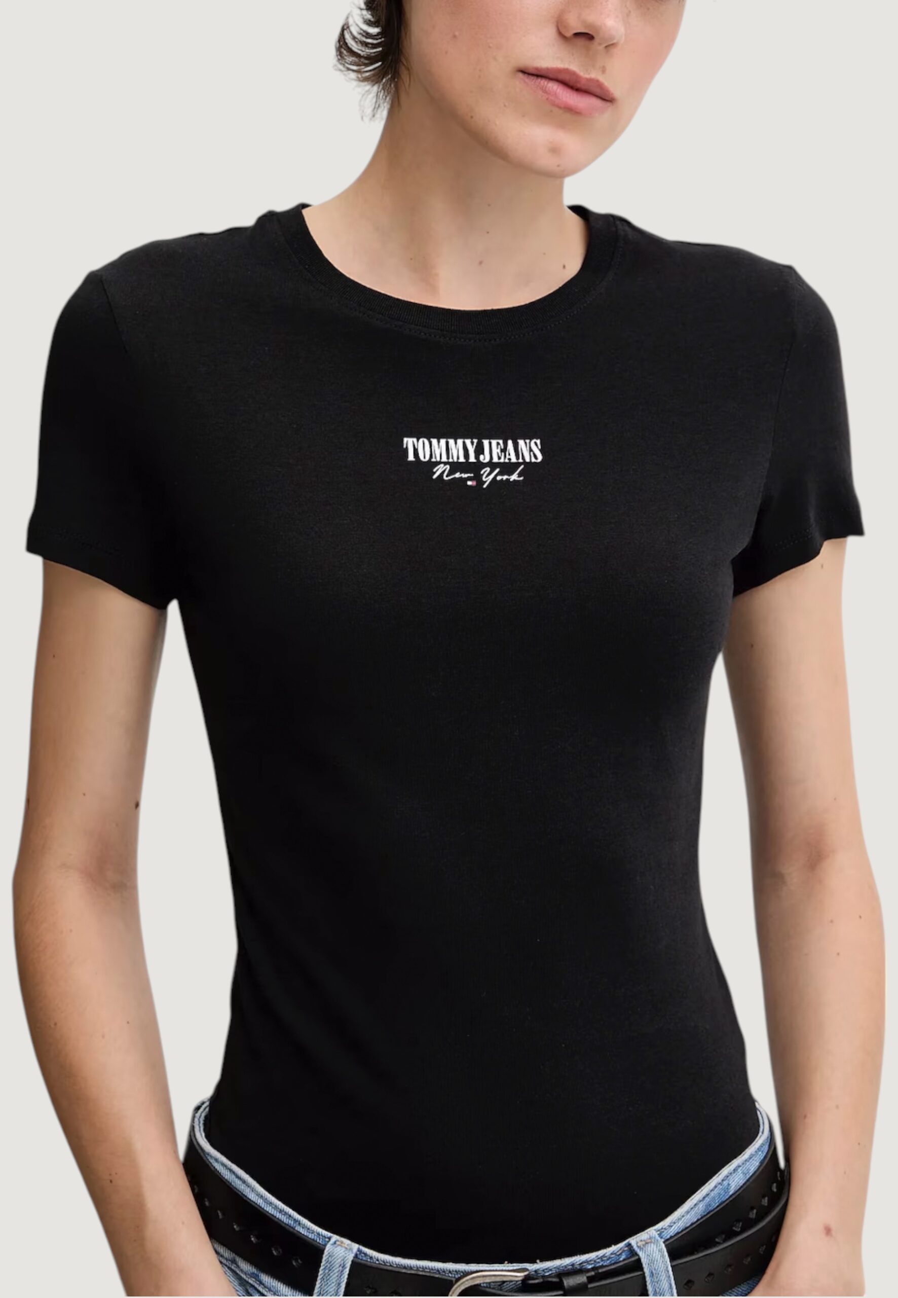 T-shirt Tommy Hilfiger Jeans tjw slim essential l Nero - Foto 2