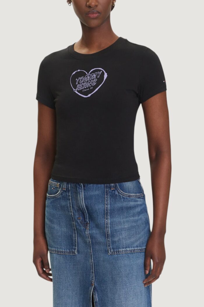 T-shirt Tommy Hilfiger Jeans tjw slim sh heart te Nero