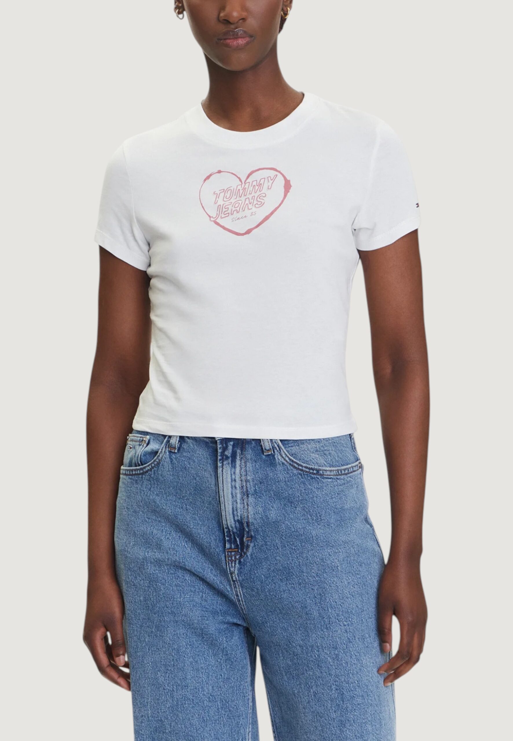 T-shirt Tommy Hilfiger Jeans tjw slim sh heart te Panna - Foto 1