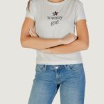 T-shirt Tommy Hilfiger Jeans tommy girl graphic t Panna - Foto 1