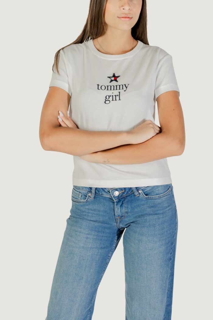 T-shirt Tommy Hilfiger Jeans tommy girl graphic t Panna