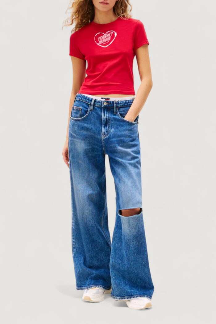 T-shirt Tommy Hilfiger Jeans tjw slim sh heart te Rosso
