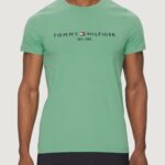 T-shirt Tommy Hilfiger Jeans tommy logo tee Verde - Foto 1