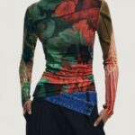 T-shirt manica lunga Desigual jers_tapiz_lacroi Verde - Foto 1