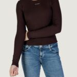 T-shirt manica lunga Guess Active nat rib ls top Marrone Scuro - Foto 1