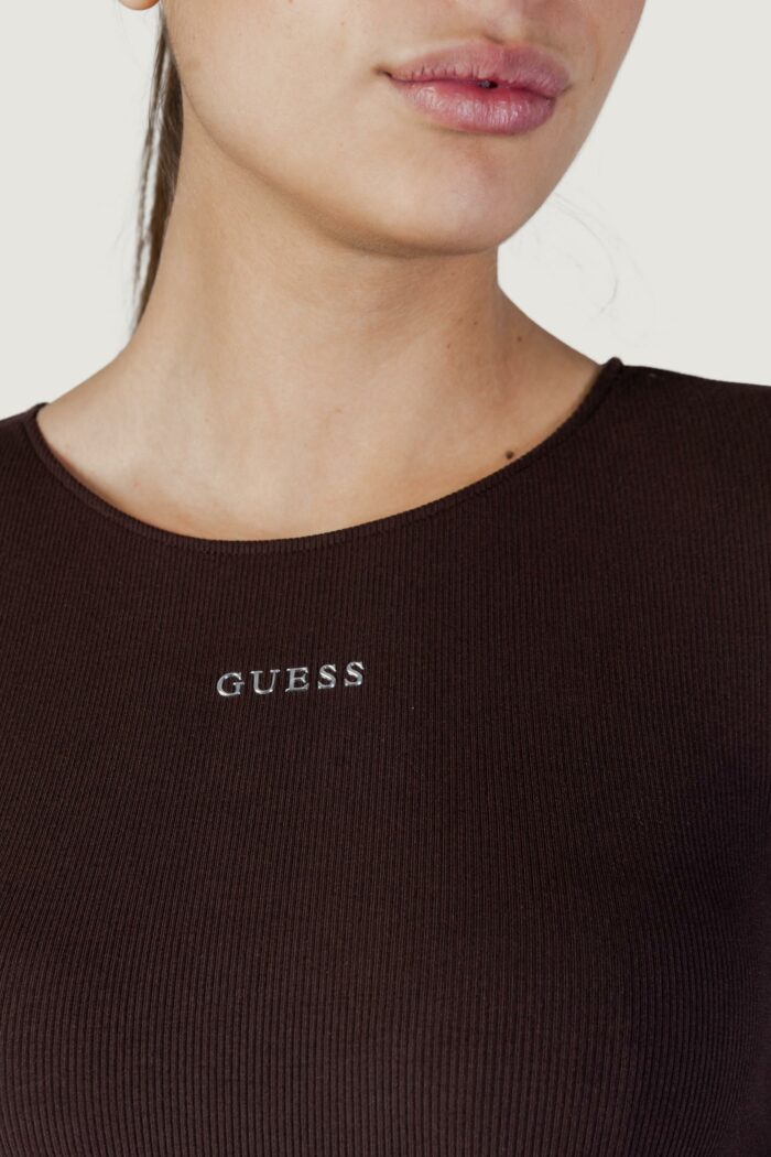 T-shirt manica lunga Guess Active nat rib ls top Marrone Scuro