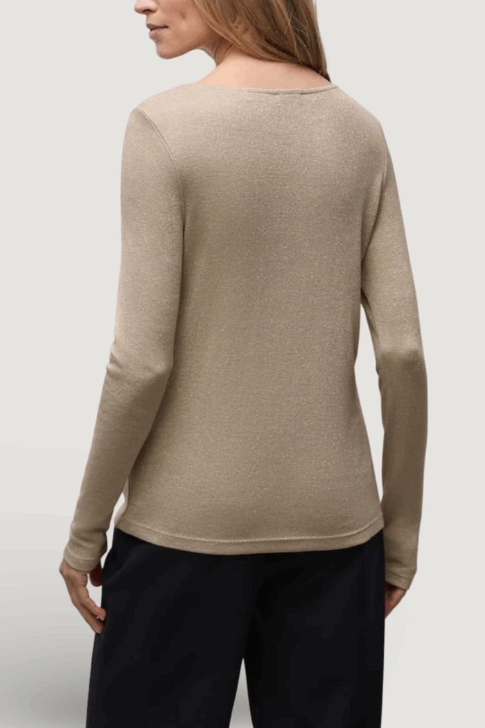 T-shirt manica lunga Street One basic lurex shirt Beige