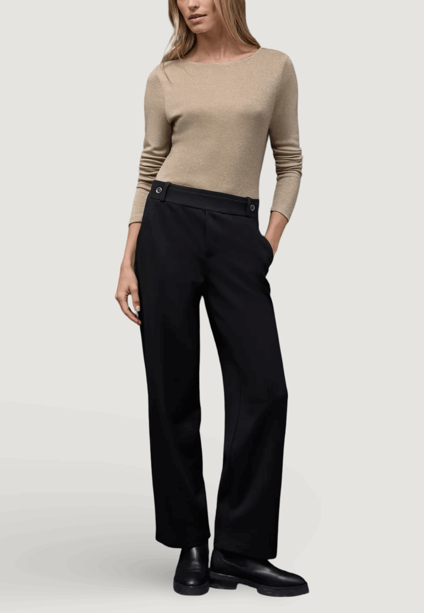 T-shirt manica lunga Street One basic lurex shirt Beige - Foto 3