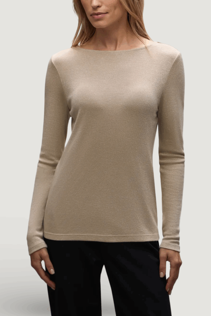 T-shirt manica lunga Street One basic lurex shirt Beige