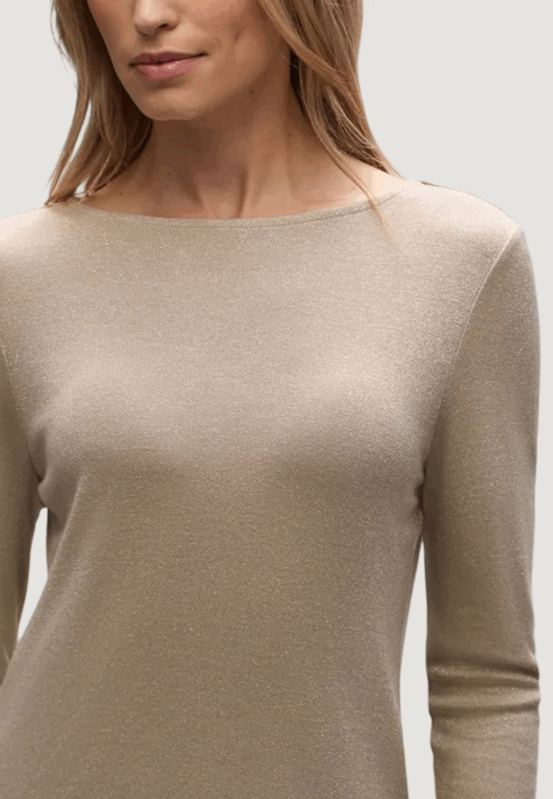 T-shirt manica lunga Street One basic lurex shirt Beige - Foto 4