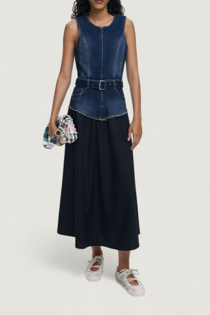 Vestito lungo Desigual vest_poplin Denim