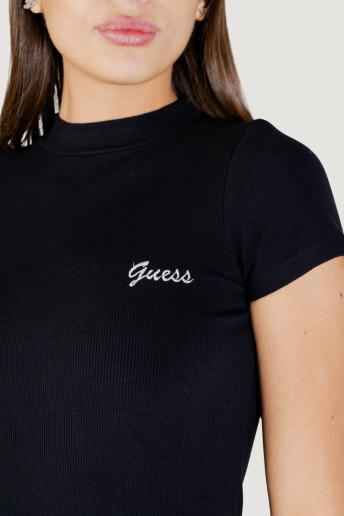 Vestito midi Guess Active lavinia ls rib dress Nero