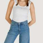 Canotta Guess sl triangle bling rib tank Bianco - Foto 1