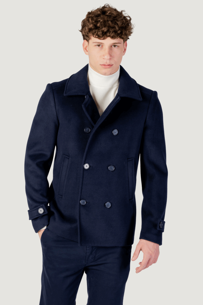 Cappotto YOS peacot panno Blue scuro