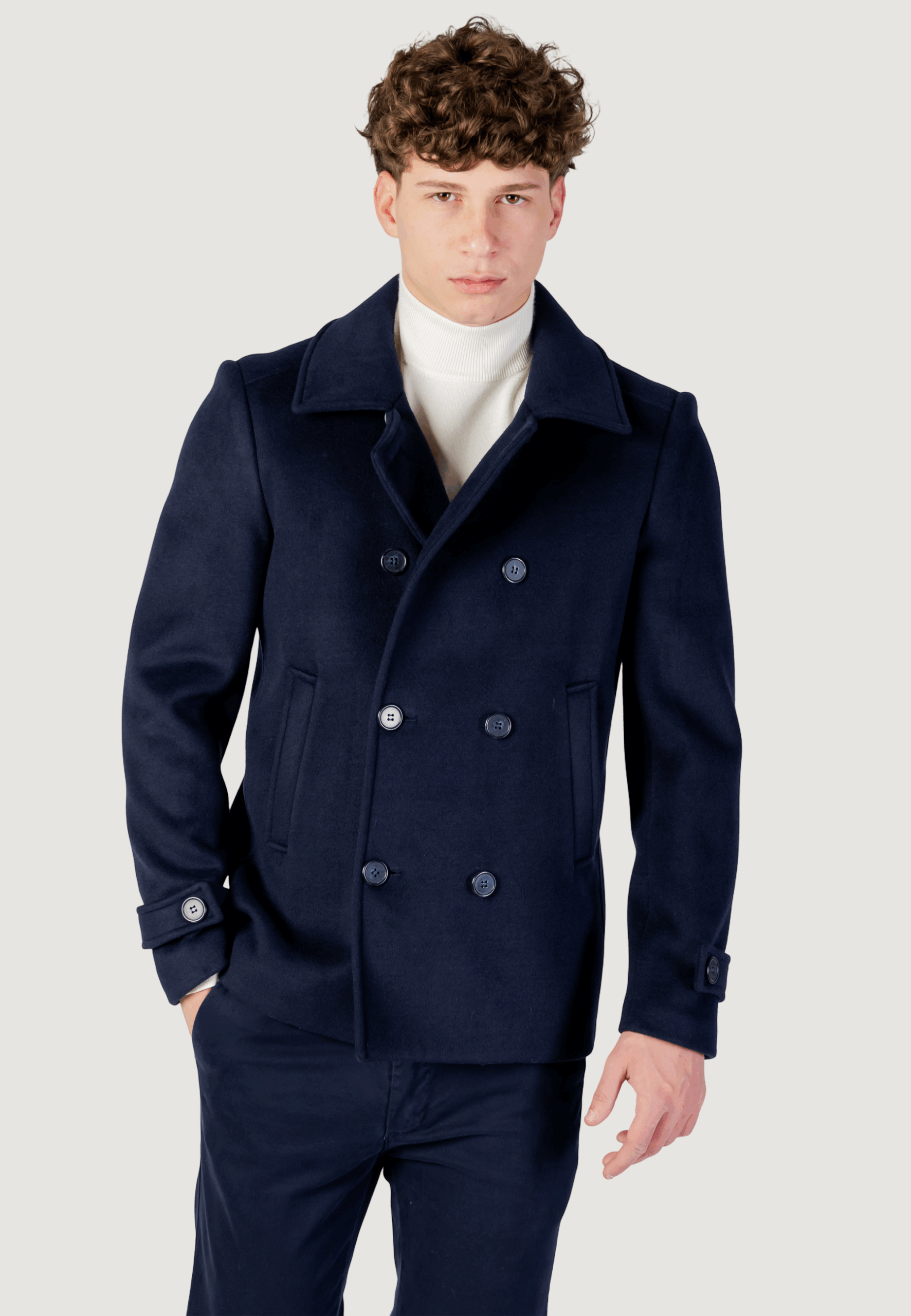 Cappotto YOS peacot panno Blue scuro - Foto 1