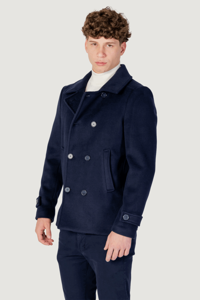 Cappotto YOS peacot panno Blue scuro